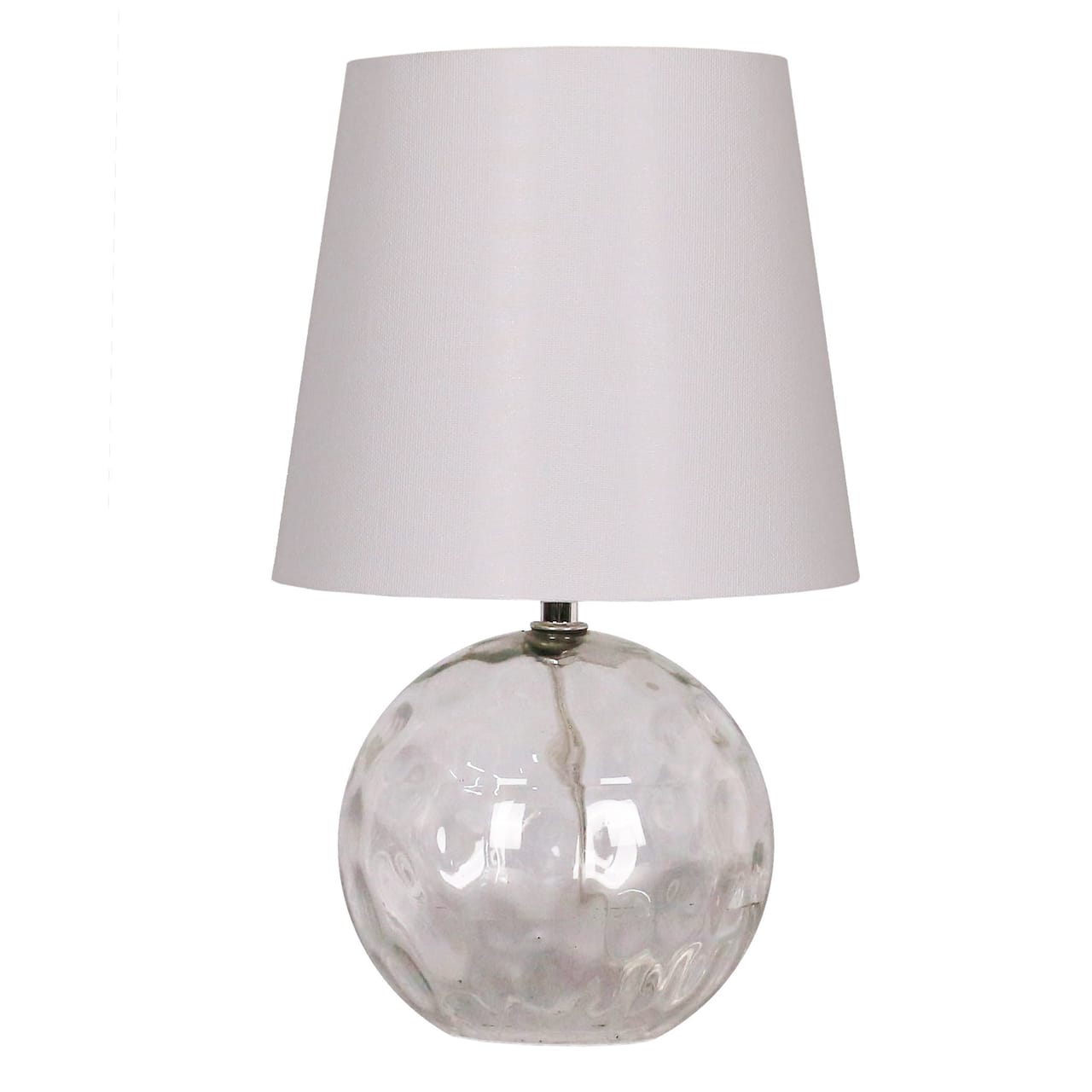13" Glass Sphere Table Lamp with White Fabric Shade by Ashland®